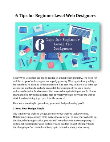 6 Tips for Beginner Level Web Designers