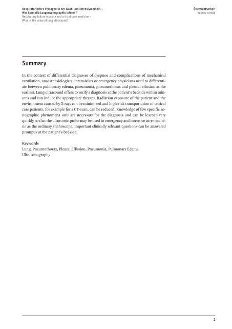 Roehrig S et al.  Respiratorisches Versagen (...) - Lungensonographie für Alle.....