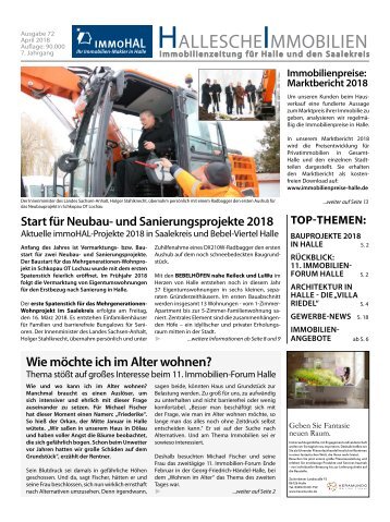 Hallesche Immobilienzeitung Ausgabe 72 April 2018