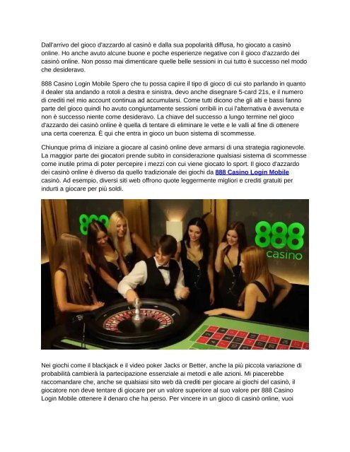 888 Casino - Casinò online e sala da poker online