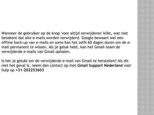 Meer informatie over het ophalen van verwijderde Gmail-e-mails