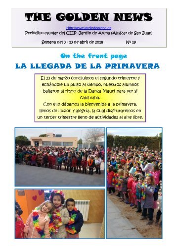 THE GOLDEN NEWS. Nº 19. 2017/2018