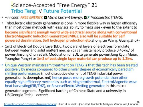 Minder Bekende, Skoon, Lae Koste, Oorvloedige Energietegnologieë en Verwante Toepassings wat die Wêreld sou Verander./ Less Known, Clean, Low Cost, Abundant Energy Technologies & Related Game Changing Applications.