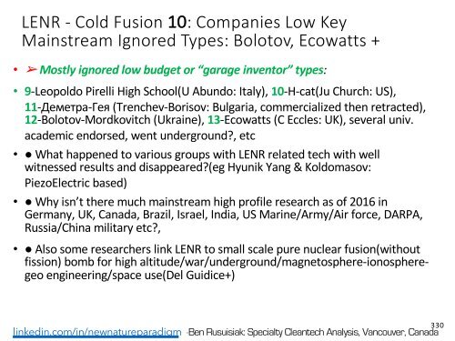 Minder Bekende, Skoon, Lae Koste, Oorvloedige Energietegnologieë en Verwante Toepassings wat die Wêreld sou Verander./ Less Known, Clean, Low Cost, Abundant Energy Technologies & Related Game Changing Applications.