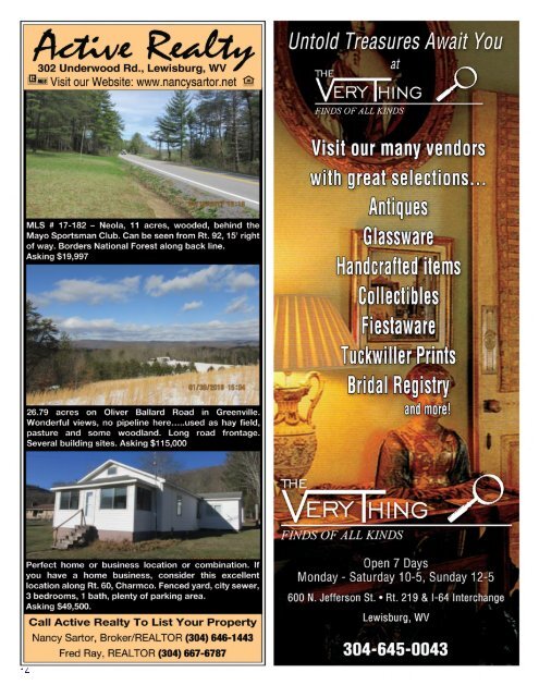 The WV Daily News Real Estate Showcase & More - April 2018