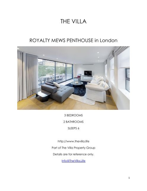 Curated visual reference: Picture Idea: Royalty Mews Penthouse