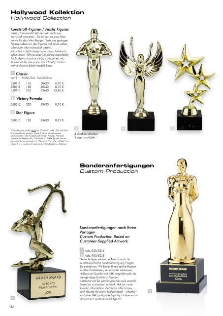 Awards Pokale Trophäen Medaillen mit Gravur 