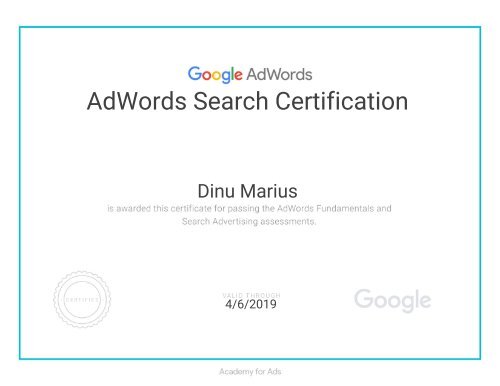 AdWords Search Certification