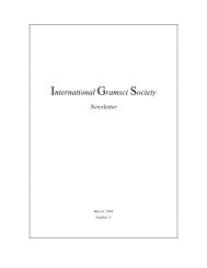 Newsletter - International Gramsci Society