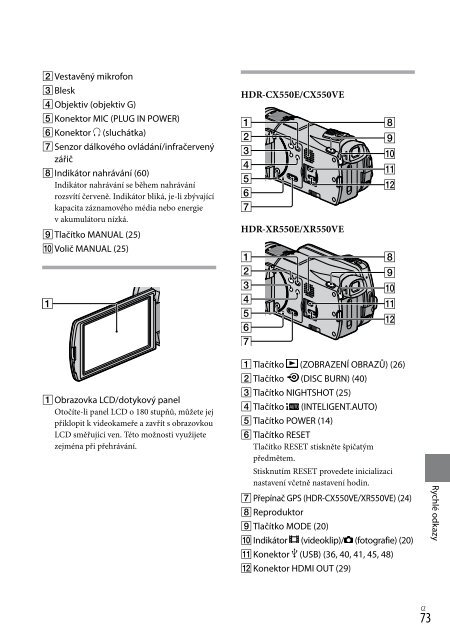 Sony HDR-XR550E - HDR-XR550E Istruzioni per l'uso Slovacco