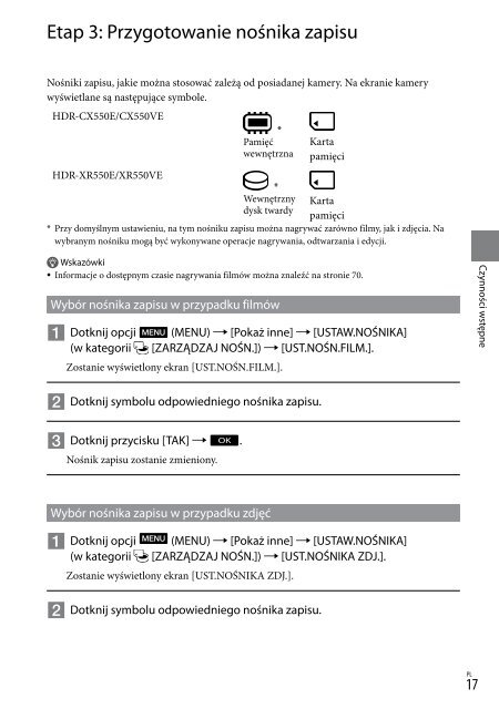 Sony HDR-XR550E - HDR-XR550E Istruzioni per l'uso Slovacco