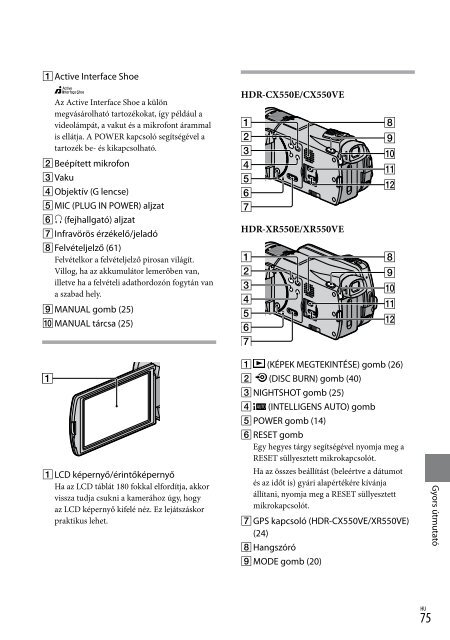 Sony HDR-XR550E - HDR-XR550E Istruzioni per l'uso Slovacco