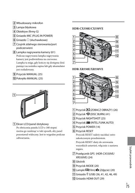 Sony HDR-XR550E - HDR-XR550E Istruzioni per l'uso Slovacco