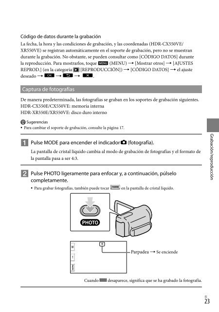 Sony HDR-XR550E - HDR-XR550E Istruzioni per l'uso Portoghese