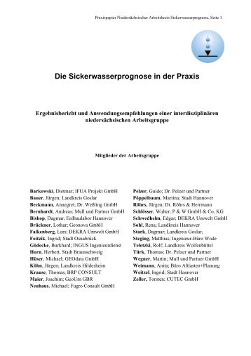 Die Sickerwasserprognose in der Praxis - Dr. Pelzer und Partner