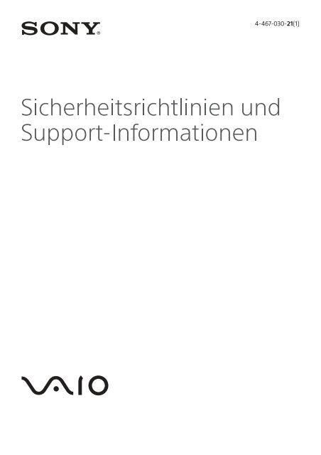 Sony VPCZ23V9R - VPCZ23V9R Documents de garantie Allemand