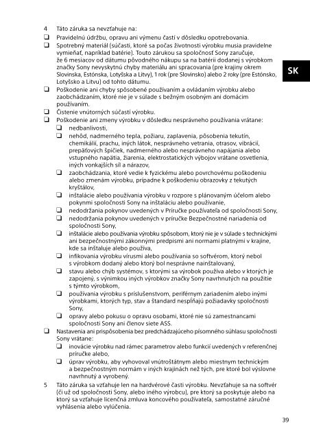 Sony VPCZ23V9R - VPCZ23V9R Documents de garantie Danois