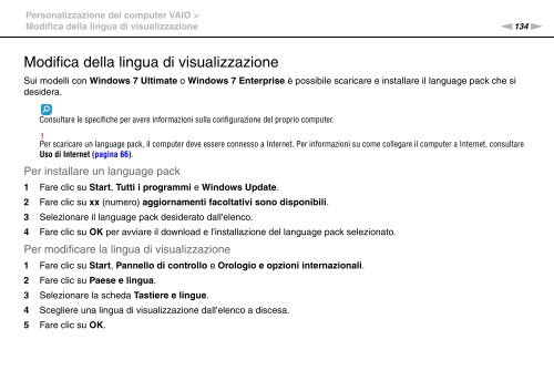 Sony VPCZ23V9R - VPCZ23V9R Mode d'emploi Italien