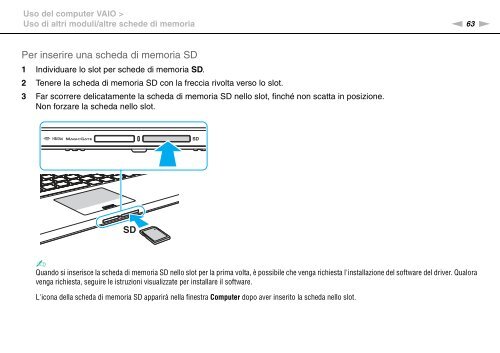 Sony VPCZ23V9R - VPCZ23V9R Mode d'emploi Italien