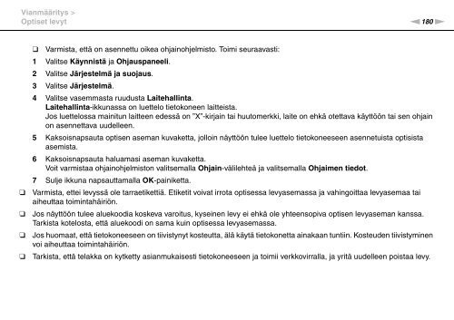 Sony VPCZ23V9R - VPCZ23V9R Mode d'emploi Finlandais