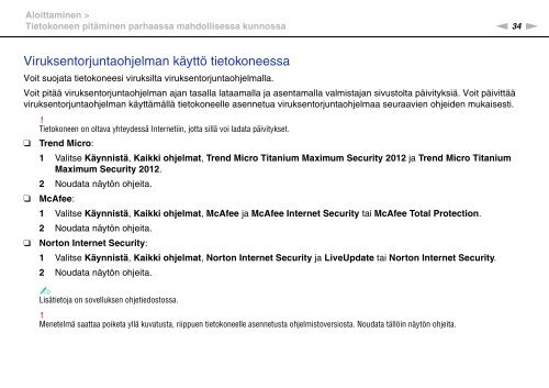 Sony VPCZ23V9R - VPCZ23V9R Mode d'emploi Finlandais