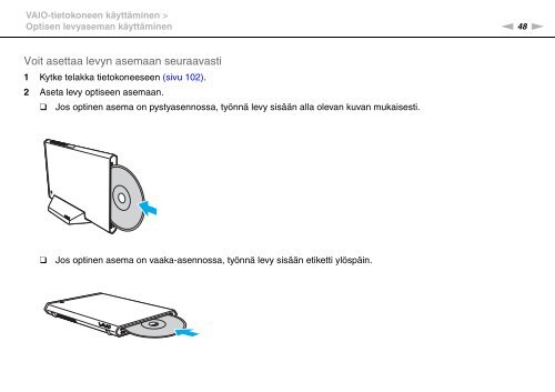 Sony VPCZ23V9R - VPCZ23V9R Mode d'emploi Finlandais