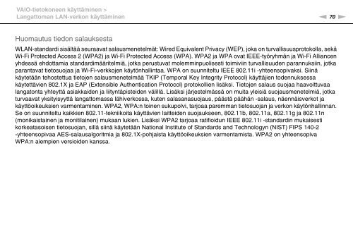 Sony VPCZ23V9R - VPCZ23V9R Mode d'emploi Finlandais