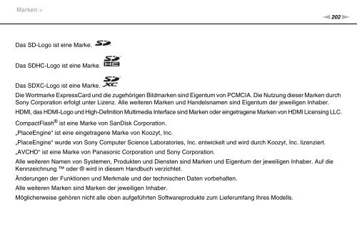 Sony VPCZ23V9R - VPCZ23V9R Mode d'emploi Allemand