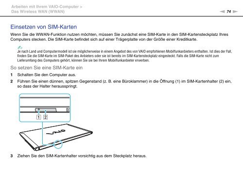 Sony VPCZ23V9R - VPCZ23V9R Mode d'emploi Allemand