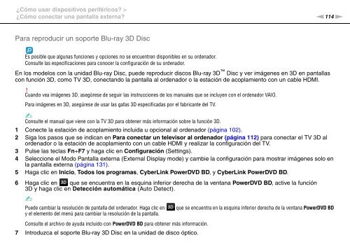 Sony VPCZ23V9R - VPCZ23V9R Mode d'emploi Espagnol