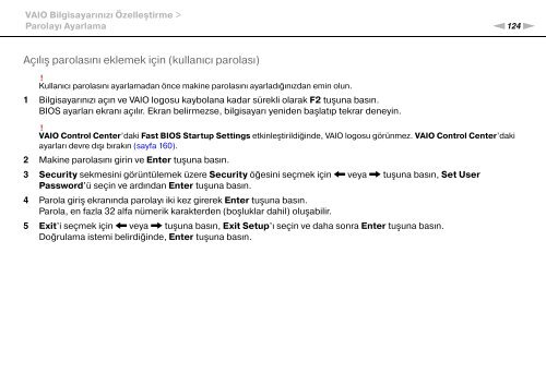 Sony VPCZ23V9R - VPCZ23V9R Mode d'emploi Turc