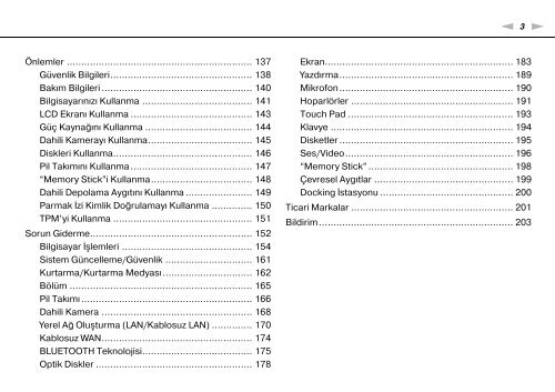 Sony VPCZ23V9R - VPCZ23V9R Mode d'emploi Turc