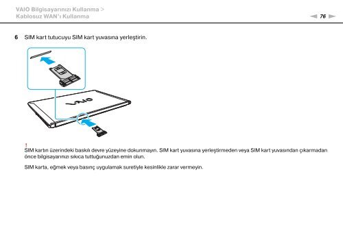 Sony VPCZ23V9R - VPCZ23V9R Mode d'emploi Turc