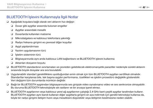 Sony VPCZ23V9R - VPCZ23V9R Mode d'emploi Turc