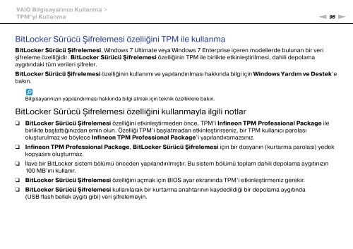 Sony VPCZ23V9R - VPCZ23V9R Mode d'emploi Turc