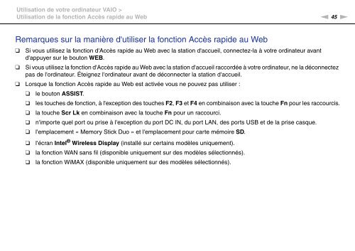 Sony VPCZ23V9R - VPCZ23V9R Mode d'emploi