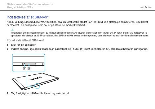 Sony VPCZ23V9R - VPCZ23V9R Mode d'emploi Danois