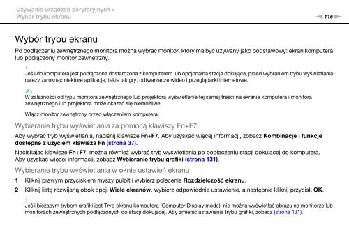 Sony VPCZ23V9R - VPCZ23V9R Mode d'emploi Polonais