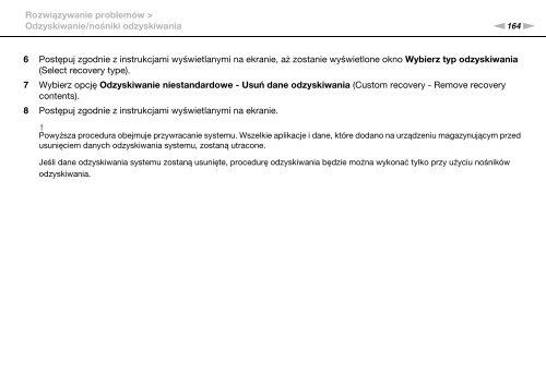 Sony VPCZ23V9R - VPCZ23V9R Mode d'emploi Polonais