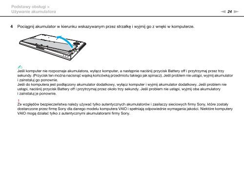 Sony VPCZ23V9R - VPCZ23V9R Mode d'emploi Polonais