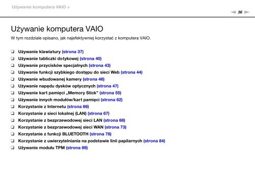 Sony VPCZ23V9R - VPCZ23V9R Mode d'emploi Polonais