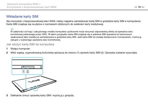 Sony VPCZ23V9R - VPCZ23V9R Mode d'emploi Polonais