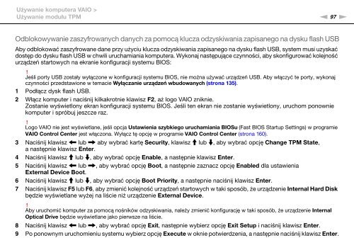 Sony VPCZ23V9R - VPCZ23V9R Mode d'emploi Polonais