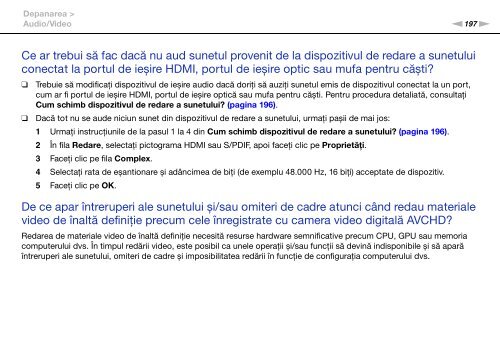 Sony VPCZ23V9R - VPCZ23V9R Mode d'emploi Roumain