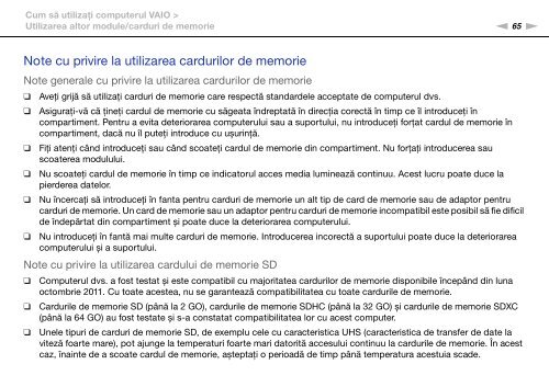 Sony VPCZ23V9R - VPCZ23V9R Mode d'emploi Roumain