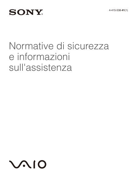 Sony VPCZ23V9R - VPCZ23V9R Documents de garantie Italien
