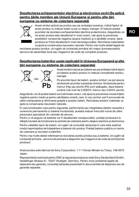 Sony VPCZ23V9R - VPCZ23V9R Documents de garantie Polonais