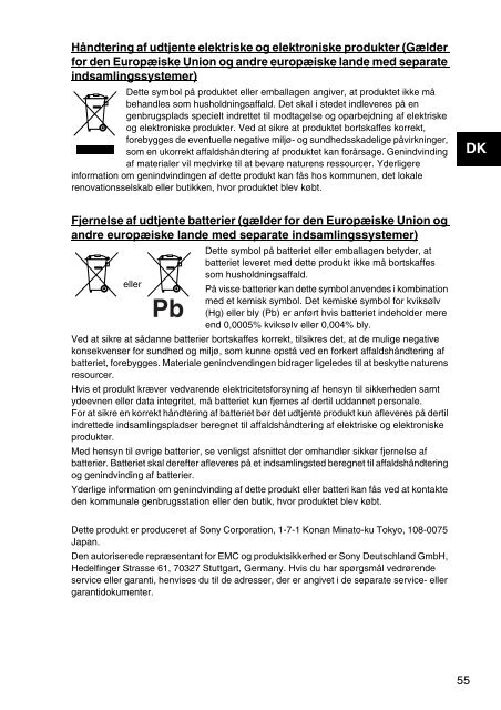 Sony VPCZ23V9R - VPCZ23V9R Documents de garantie Norv&eacute;gien