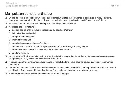 Sony VPCZ23V9R - VPCZ23V9R Mode d'emploi Fran&ccedil;ais