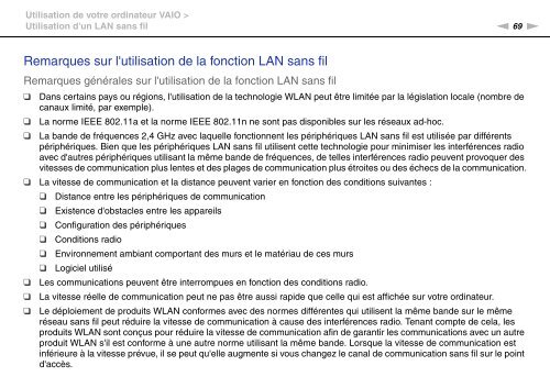 Sony VPCZ23V9R - VPCZ23V9R Mode d'emploi Fran&ccedil;ais